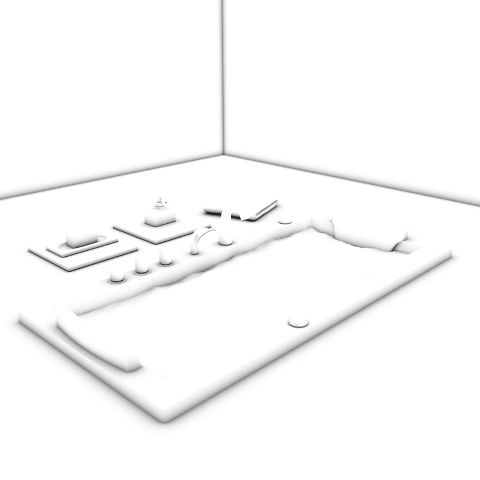 Baignoire design, map d'occlusion